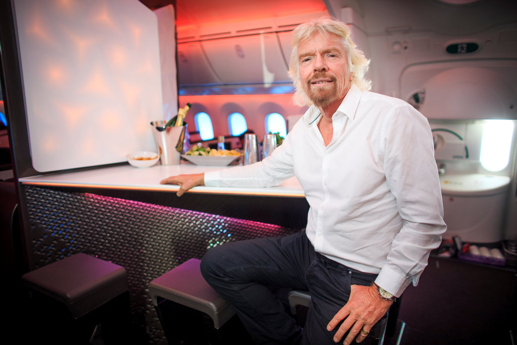 Richard Branson Virgin upper class bar AIM Altitude
